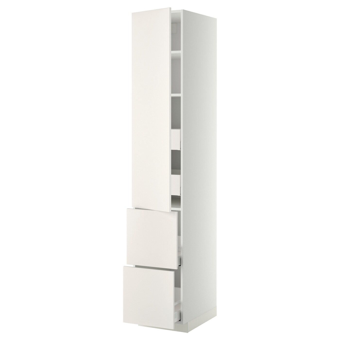 Высокий шкаф с ящиками - IKEA METOD/MAXIMERA/МЕТОД/МАКСИМЕРА ИКЕА, 220х60х40 см, белый