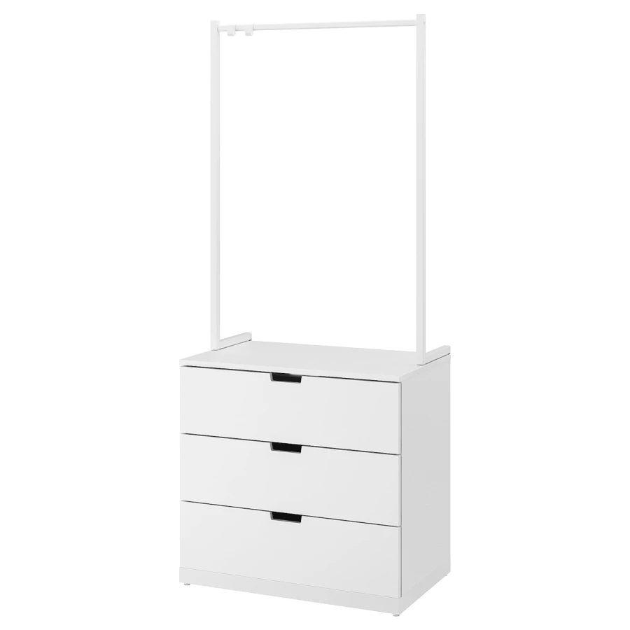 Комод - IKEA NORDLI/НОРДЛИ ИКЕА, 47х80х192 см, белый (изображение №1)