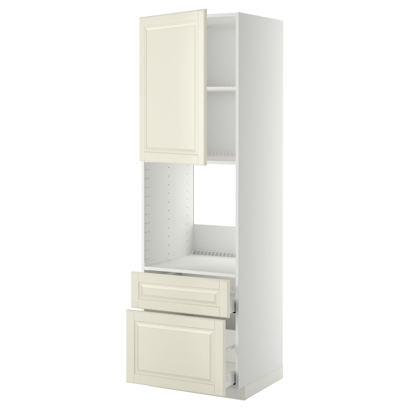 Высокий шкаф с ящиками - IKEA METOD/MAXIMERA/МЕТОД/МАКСИМЕРА ИКЕА, 200х60х60 см, белый/кремовый