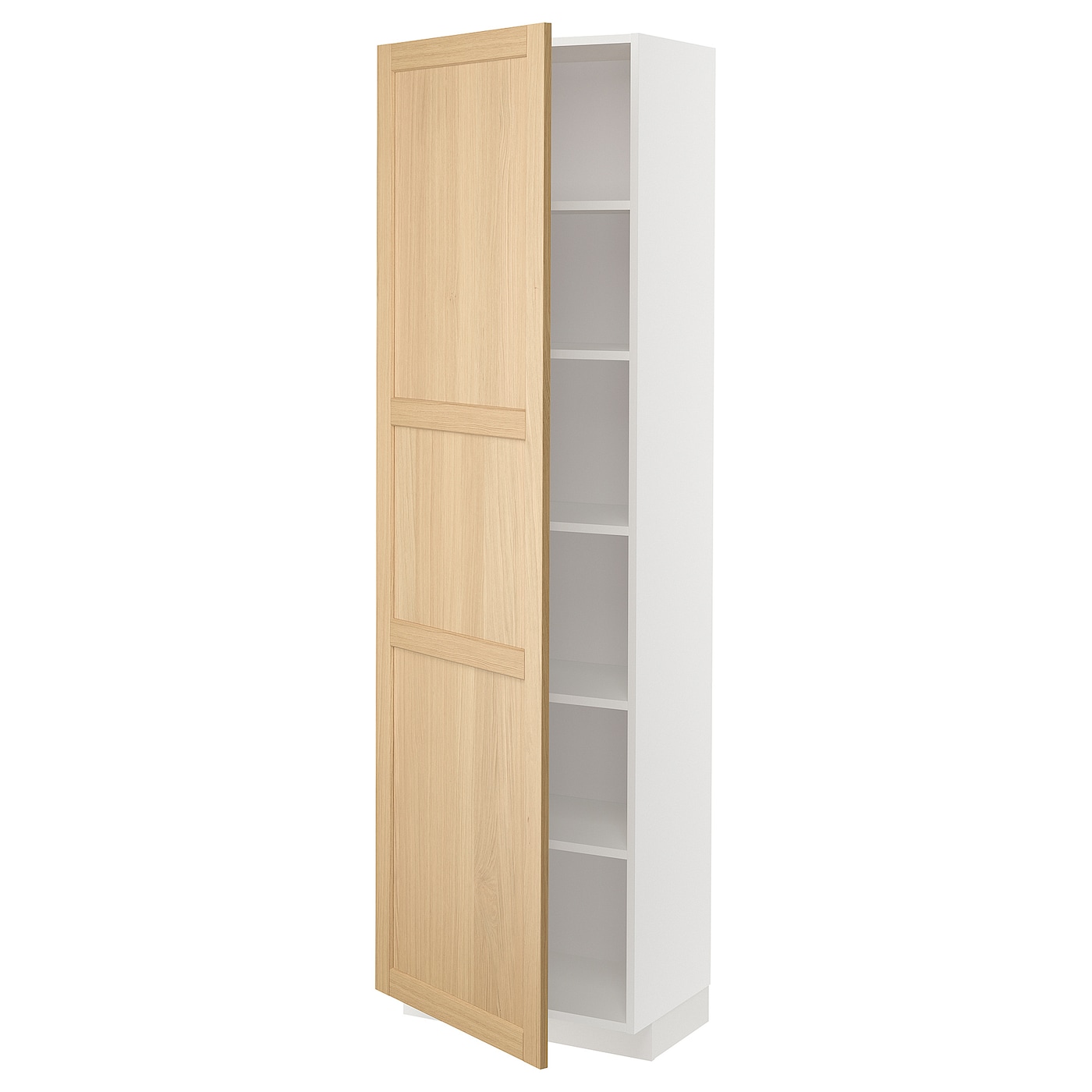 Высокий кухонный шкаф с полками - IKEA METOD/МЕТОД ИКЕА, 200х37х60 см, белый/светло-коричневый