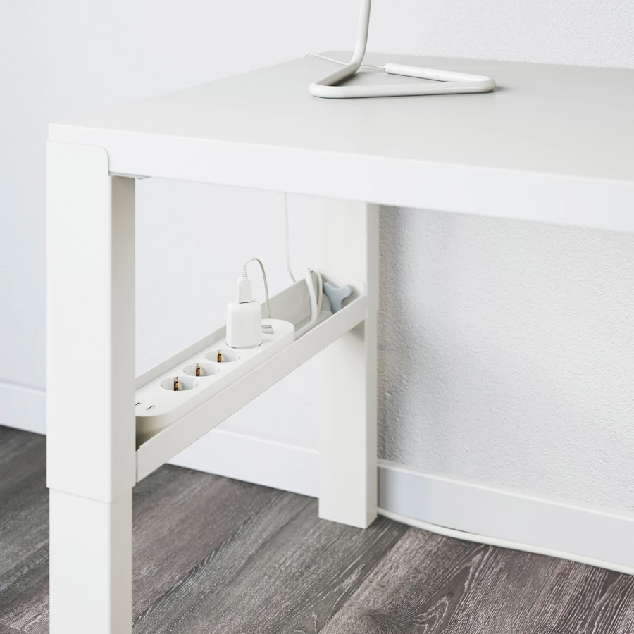 Письменный стол с полкой - IKEA PÅHL/PAHL/ПОЛЬ ИКЕА, 96х58 см, белый (изображение №2)