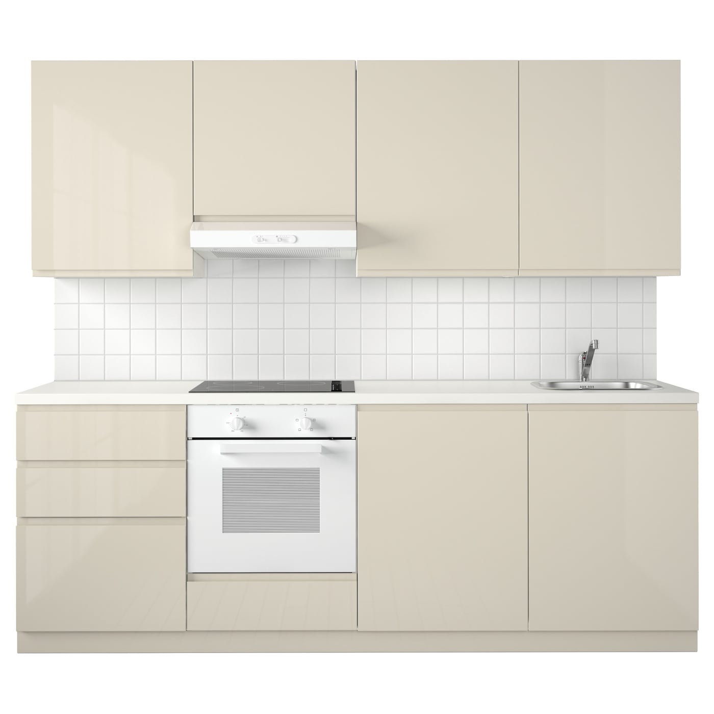 Модульный шкаф - METOD IKEA/ МЕТОД ИКЕА, 228х240 см, светло-бежевый/белый