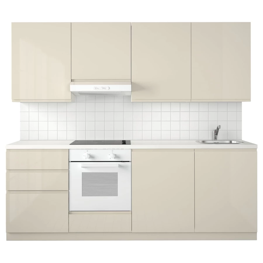 Модульный шкаф - METOD IKEA/ МЕТОД ИКЕА, 228х240 см, светло-бежевый/белый (изображение №1)