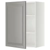 Настенный шкаф с полками - IKEA METOD/МЕТОД ИКЕА, 60x80 см, белый/серый