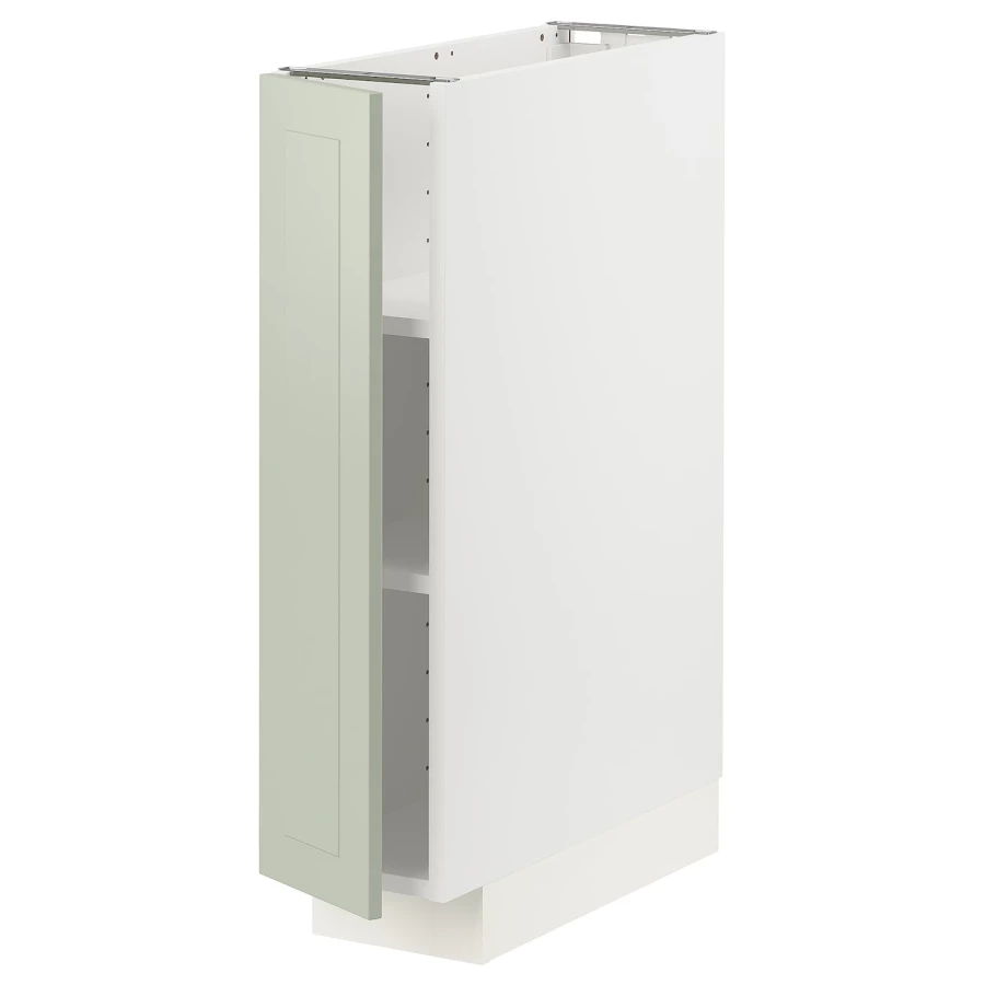 Напольный шкаф  - IKEA METOD, 88x62x20см, белый/светло-зеленый, МЕТОД ИКЕА (изображение №1)