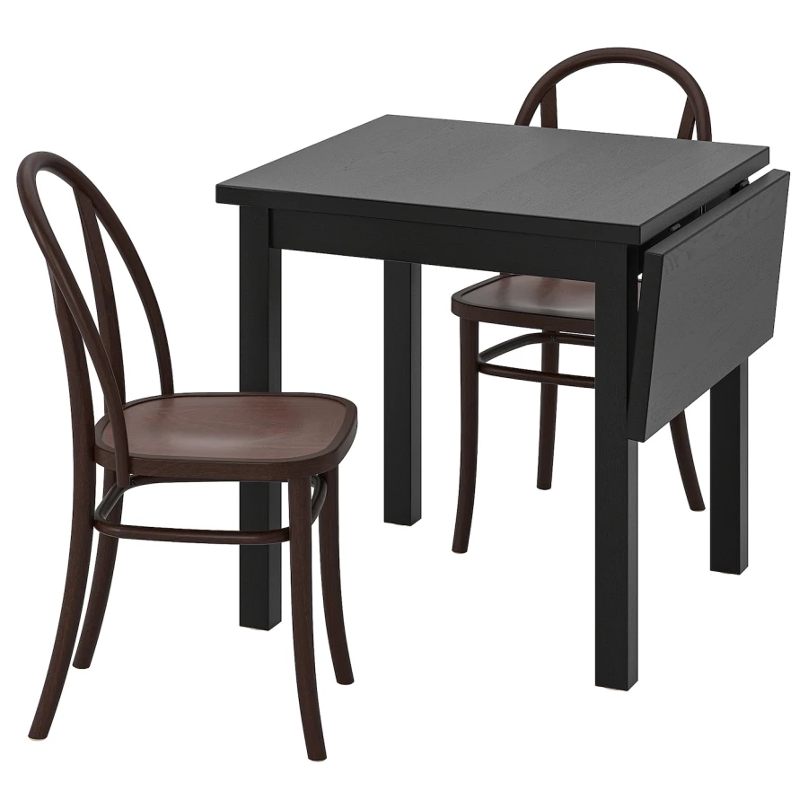 Стол и 4 стула - NORDVIKEN / SKOGSBO IKEA/ НОРДВИКЕН/СКОГСБО ИКЕА, 104х75х40 см, черный/коричневый (изображение №1)