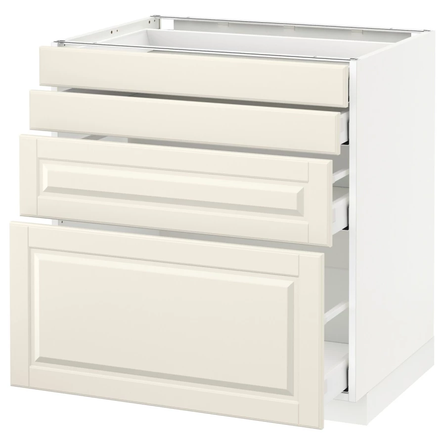 Напольный кухонный шкаф  - IKEA METOD MAXIMERA, 88x62x80см, белый/светло-бежевый, МЕТОД МАКСИМЕРА ИКЕА (изображение №1)