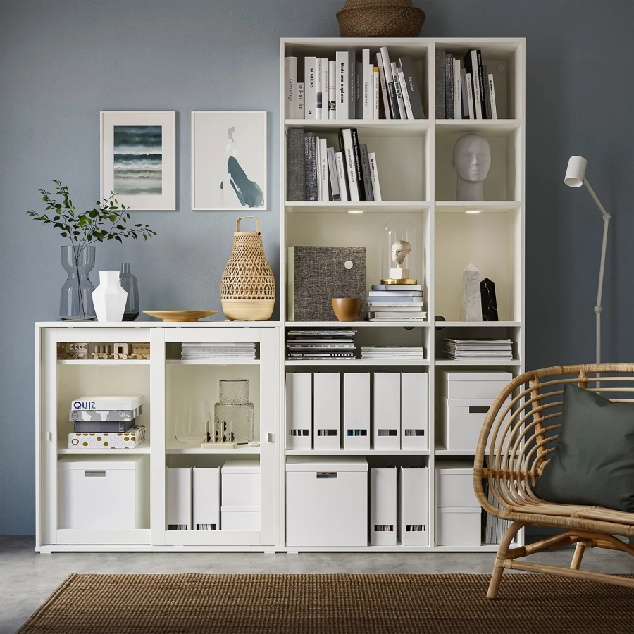 Книжный шкаф - VIHALS IKEA/ ВИХАЛС ИКЕА,   200х190 см, белый (изображение №2)