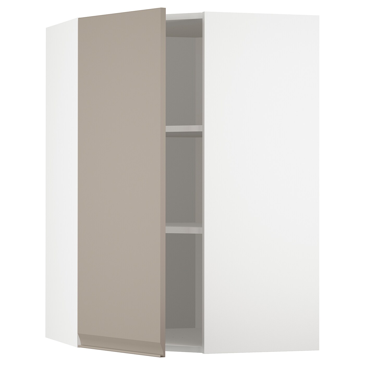 Угловой навесной шкаф с полками - METOD  IKEA/  МЕТОД ИКЕА, 100х68 см, юелый/светло-коричневый