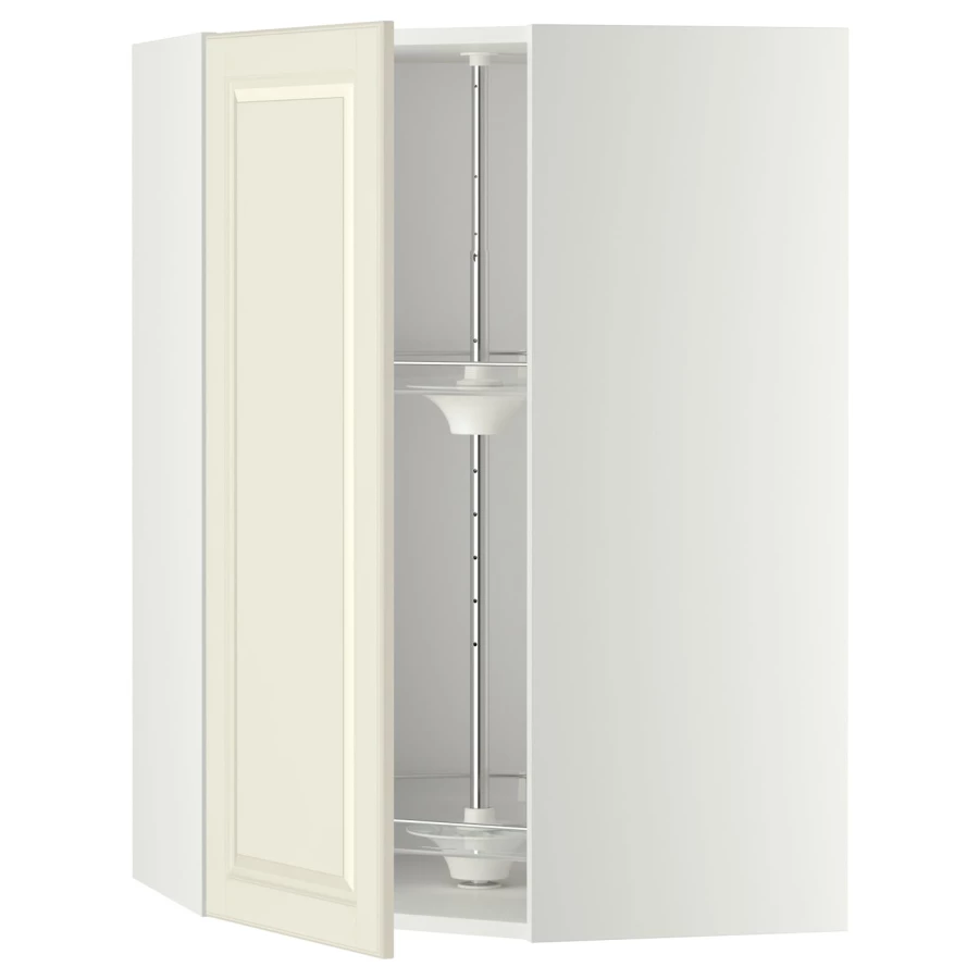 Угловой навесной шкаф с каруселью - METOD  IKEA/  МЕТОД ИКЕА, 100х68 см, белый/кремовый (изображение №1)