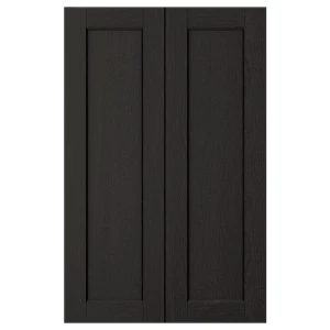 Дверца, 2 шт. - IKEA LERHYTTAN, 80х25 см, черный, ЛЕРХЮТТАН ИКЕА