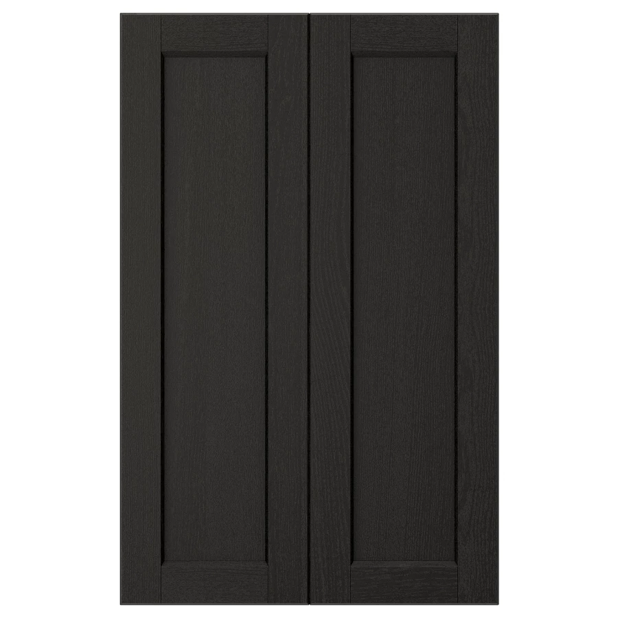 Дверца, 2 шт. - IKEA LERHYTTAN, 80х25 см, черный, ЛЕРХЮТТАН ИКЕА (изображение №1)