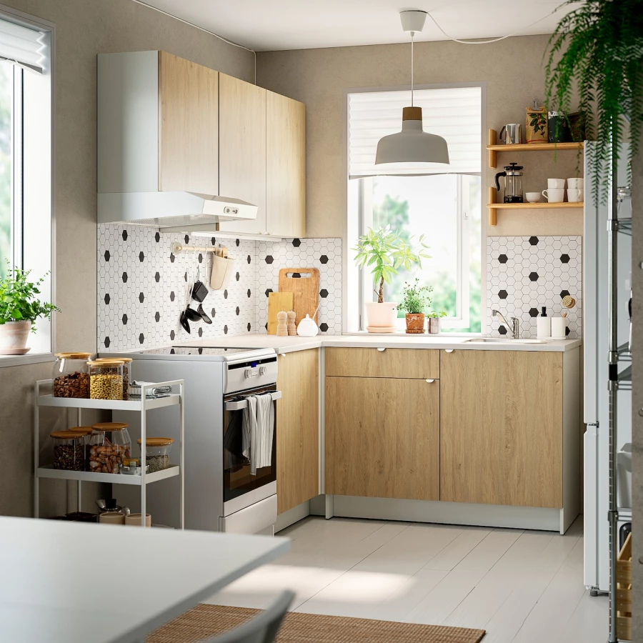 Комбинация кухонная угловая -  KNOXHULT IKEA/ КНОКСХУЛЬТ ИКЕА,  белый/под беленный дуб (изображение №2)
