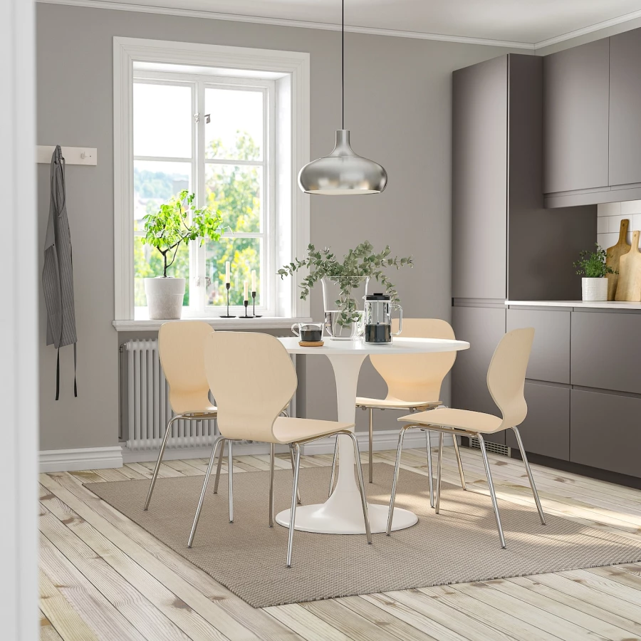 Кухонный стол - DOCKSTA/SIGTRYGG IKEA/ ДОКСТА/СИГТРИГ ИКЕА, 103 см, белый/бежевый (изображение №2)