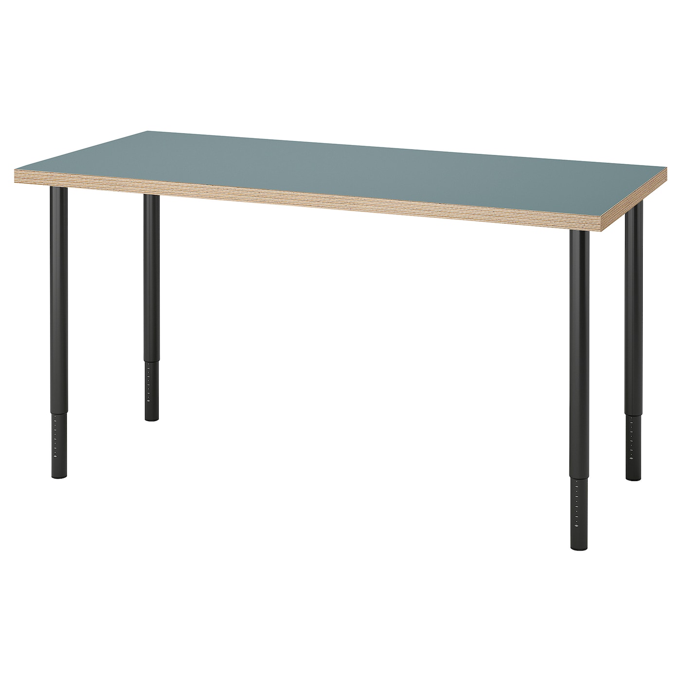 Письменный стол - IKEA LAGKAPTEN/OLOV, 140х60х63-93 см, серый/черный, ЛАГКАПТЕН/ОЛОВ ИКЕА