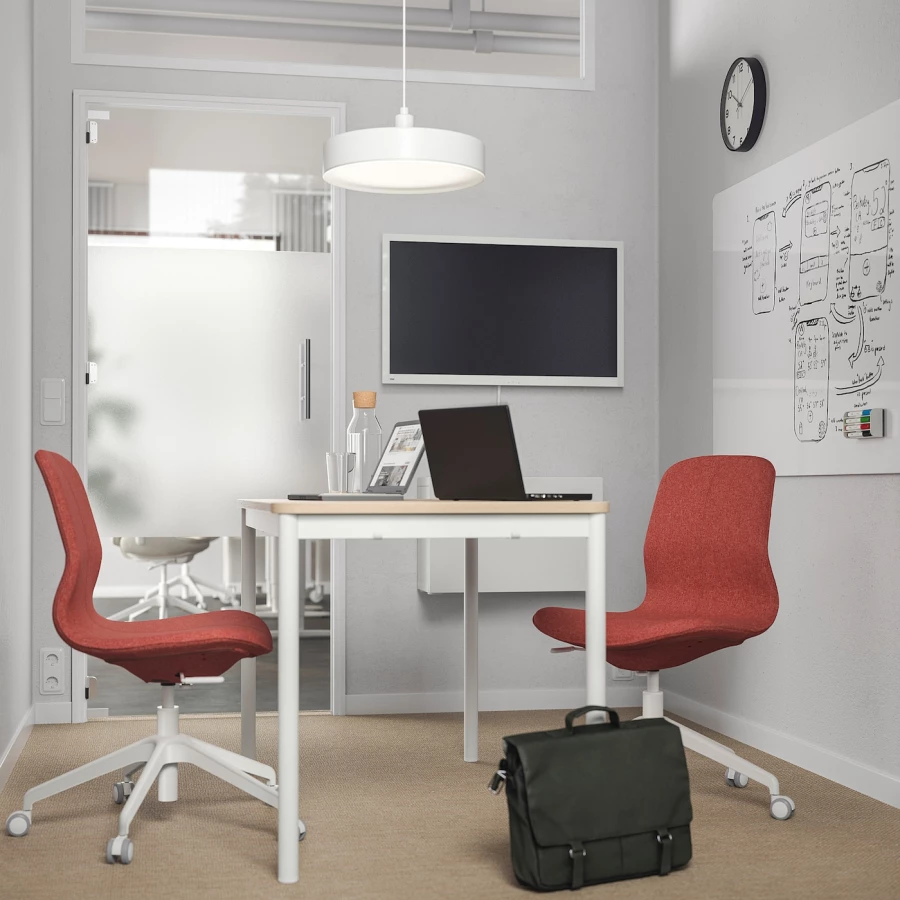 Офисный стул - IKEA LÅNGFJÄLL/LANGFJALL, 68x68x92см, красный, ЛОНГФЬЕЛЛЬ ИКЕА (изображение №2)