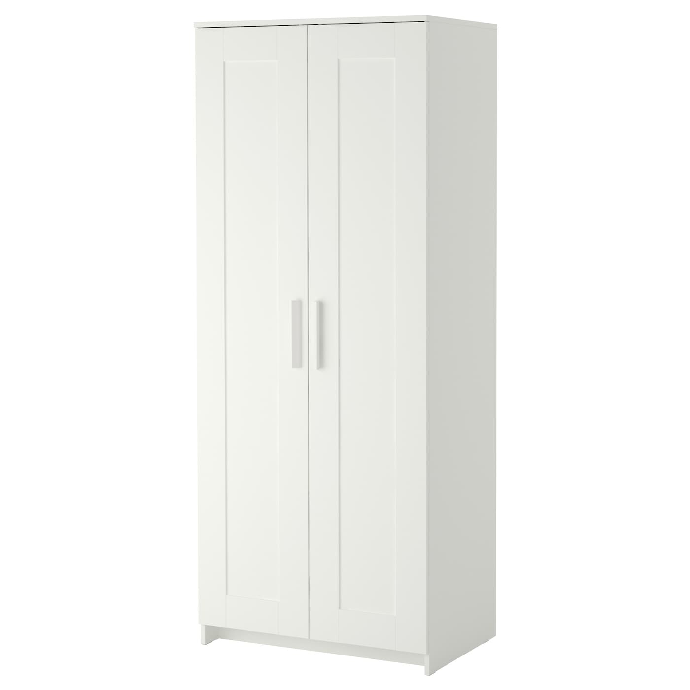 Шкаф платяной 2-дверный - IKEA BRIMNES/БРИМНЭС/БРИМНЕС ИКЕА, 78х190 см, белый,