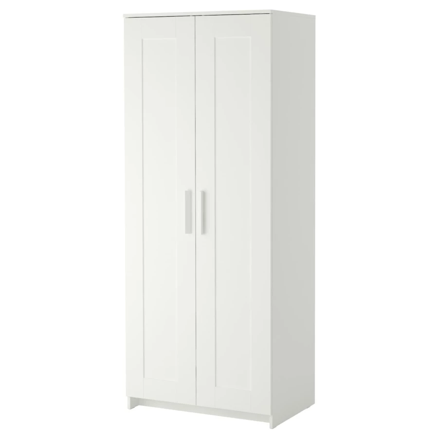 Шкаф платяной 2-дверный - IKEA BRIMNES/БРИМНЭС/БРИМНЕС ИКЕА, 78х190 см, белый, (изображение №1)