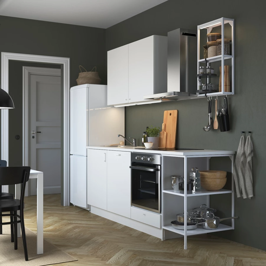 Кухня -  ENHET  IKEA/ ЭНХЕТ ИКЕА, 223х222 см, белый (изображение №2)
