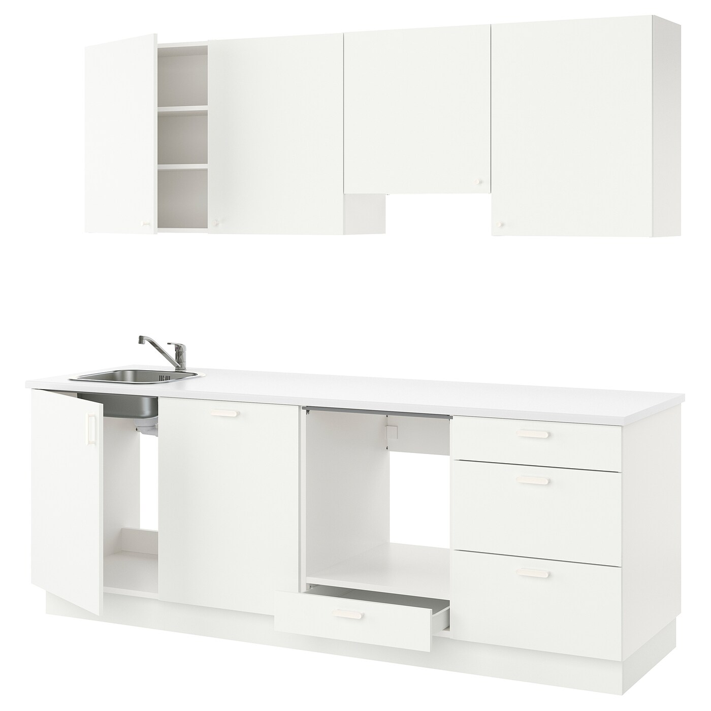 Кухня - ENHET  IKEA/ ЭНХЕТ ИКЕА, 243х222 см, белый