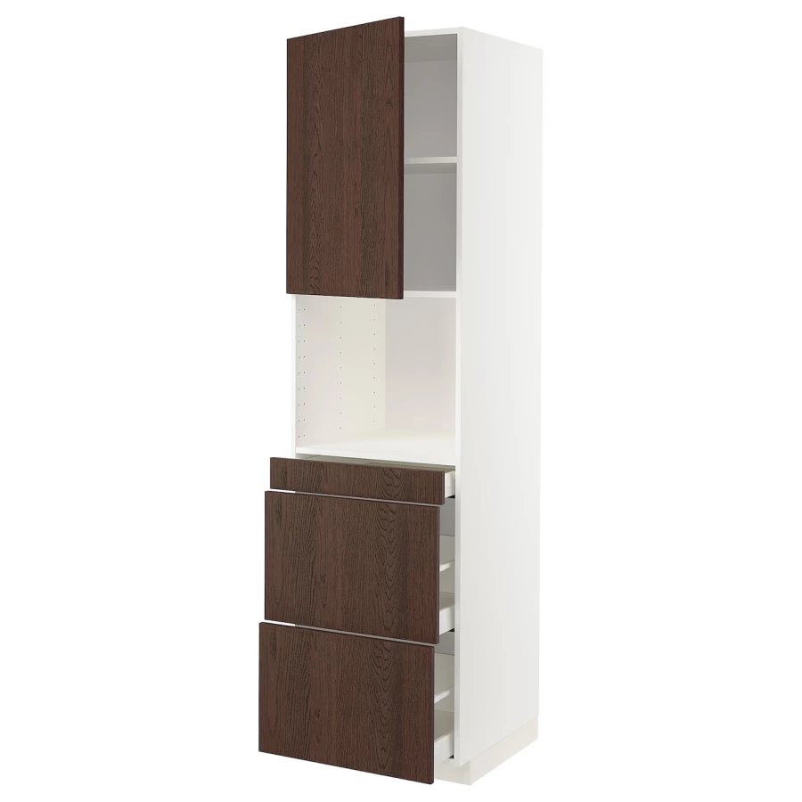 Шкаф - METOD / MAXIMERA  IKEA/ МЕТОД/МАКСИМЕРА  ИКЕА,  228х60 см, коричневый/белый (изображение №1)