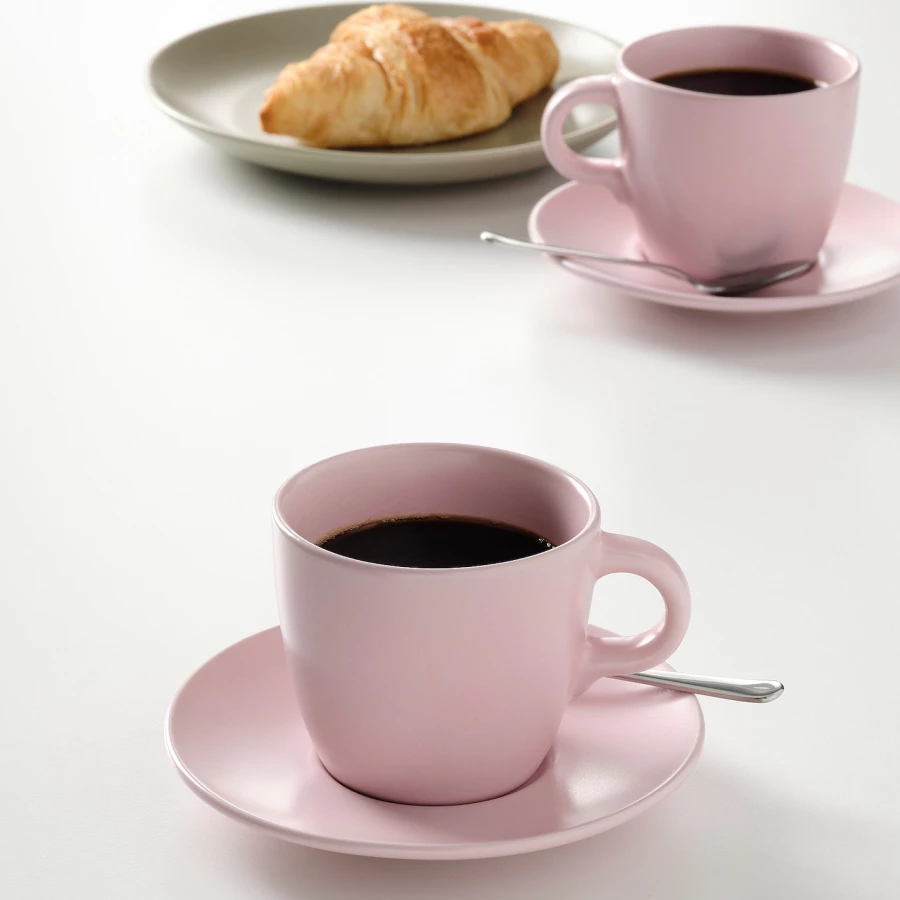 Чайный набор, 4 шт. - IKEA FÄRGKLAR/FARGKLAR, 250 мл, розовый, ФЭРГКЛАР ИКЕА (изображение №3)