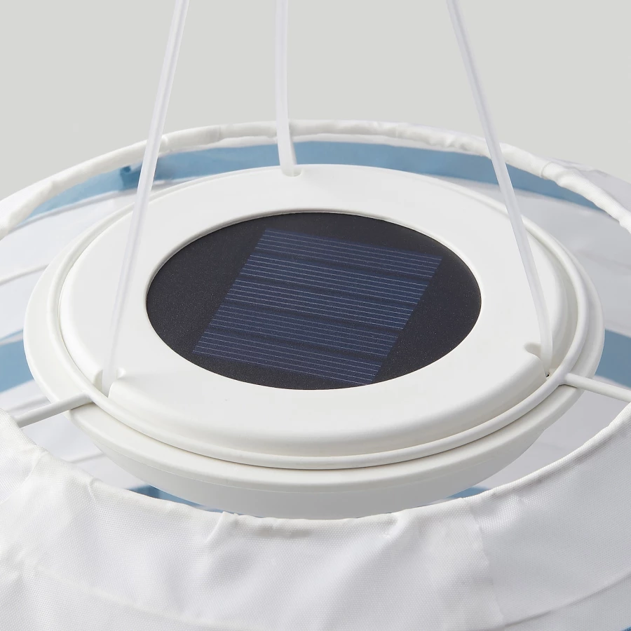 Подвесной светильник на солнечной энергии - IKEA SOLVINDEN, 26х43 см, белый/синий, СОЛВИНДЕН ИКЕА (изображение №3)