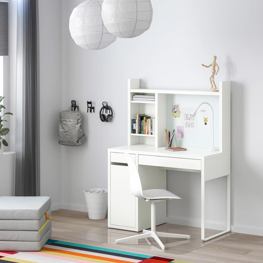 Письменный стол - IKEA MICKE, 105х50 см, белый, МИККЕ ИКЕА (изображение №2)