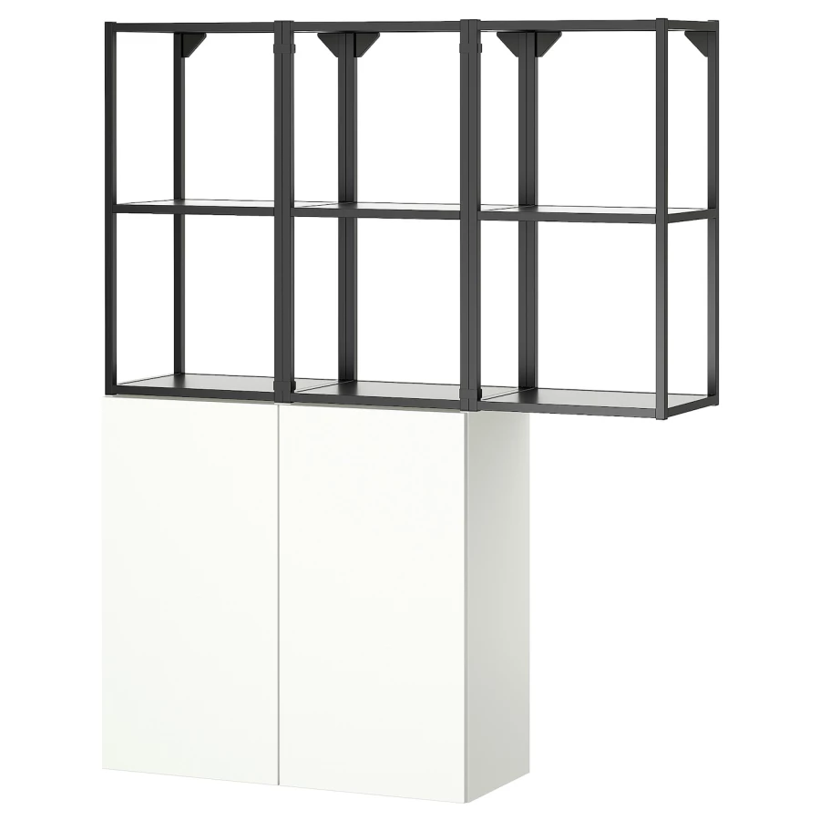 Комбинация для ванной - IKEA ENHET,  120x32x150 см, белый/антрацит, ЭНХЕТ ИКЕА (изображение №1)