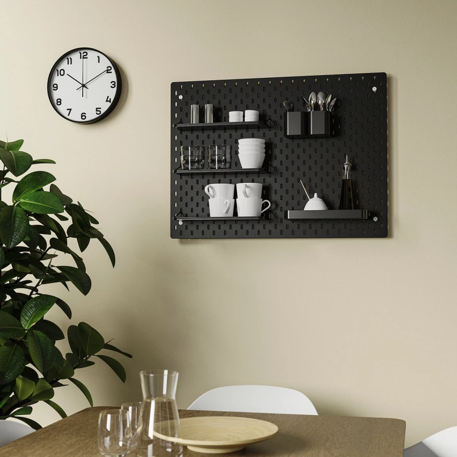Полка IKEA SKÅDIS/СКОДИС ИКЕА, 32х11 см, черный (изображение №2)