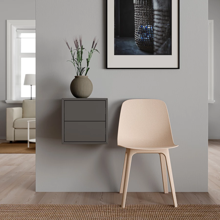 Настенный стеллаж - IKEA EKET, 35x35x35 см, темно-серый, ЭКЕТ ИКЕА (изображение №2)
