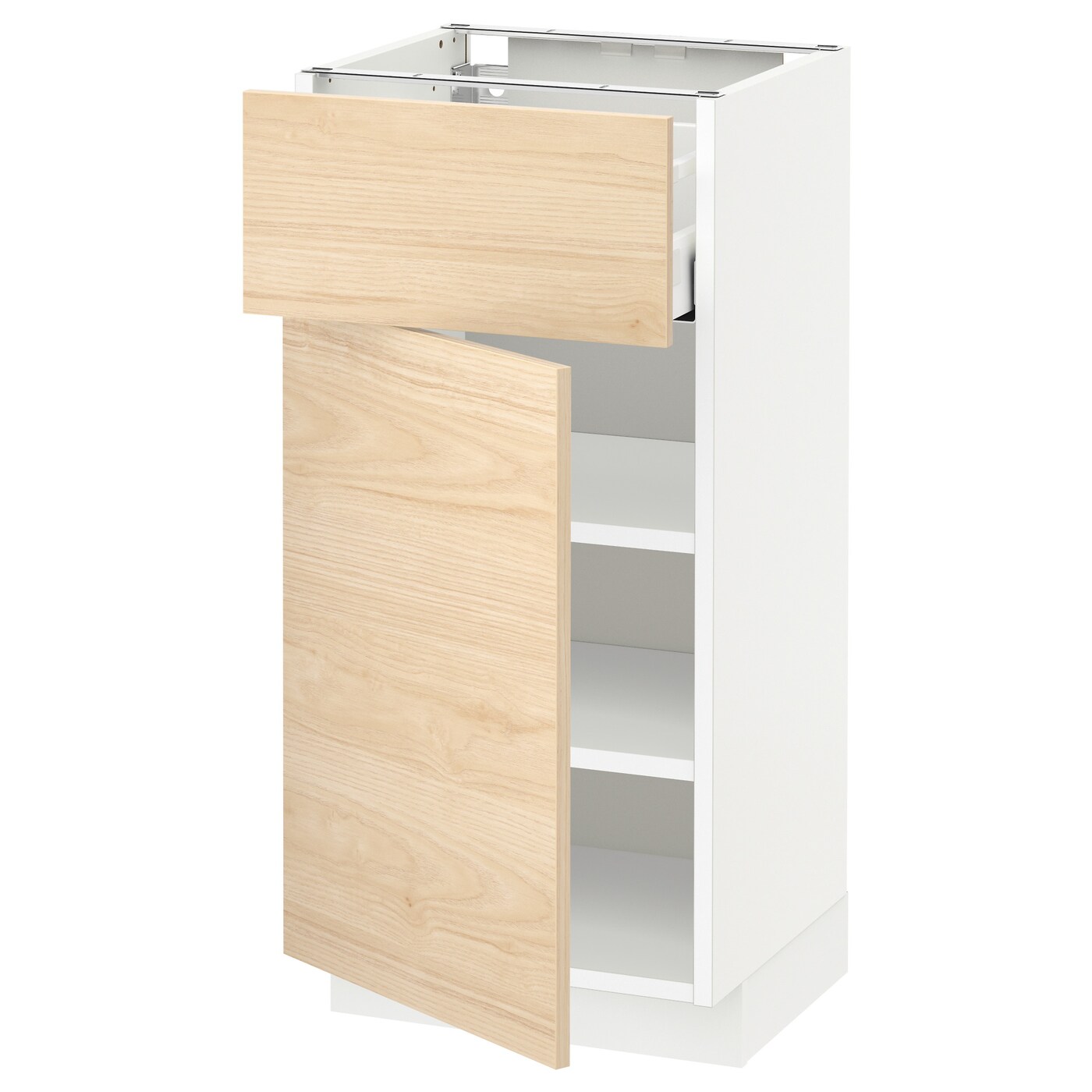 Напольный шкаф - METOD / MAXIMERA IKEA/ МЕТОД/ МАКСИМЕРА ИКЕА,  88х40 см, белый/под беленый дуб