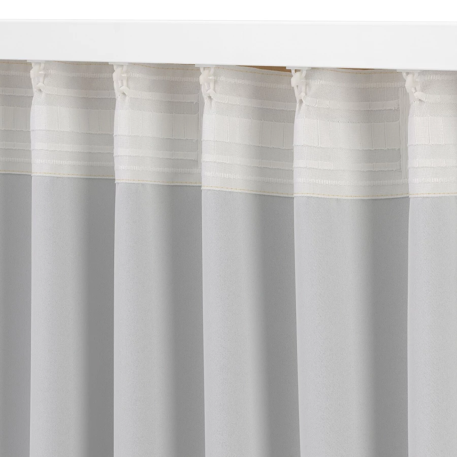 Затемняющая штора, 2 шт. - IKEA PRAKTRÖLLIKA/PRAKTROLLIKA, 300х145 см, бежевый, ПРАКТРОЛЛИКА ИКЕА (изображение №6)