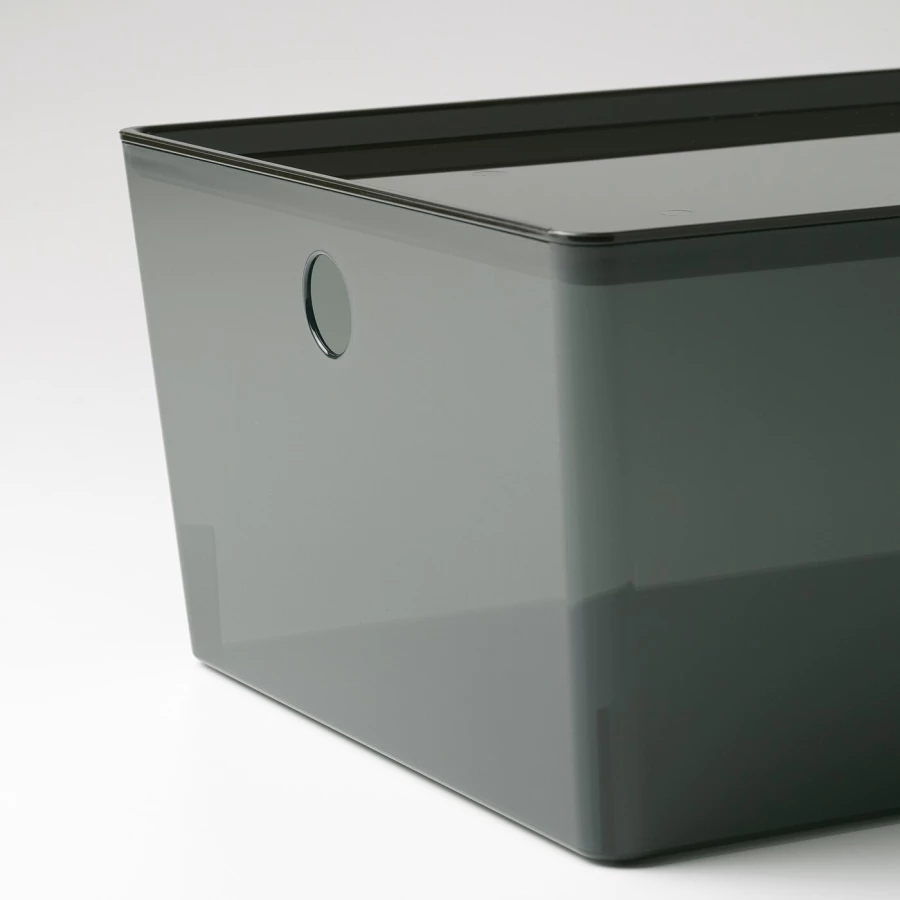 Коробка с крышкой - KUGGIS IKEA/ КУГГИС ИКЕА, 26х35х15 см, черный (изображение №5)