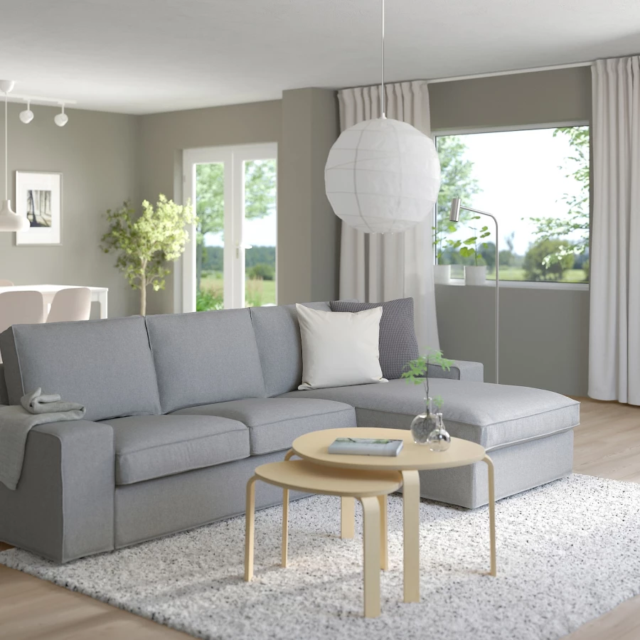 2-местный диван и кушетка - IKEA KIVIK, 83x95/163x280см, серый, КИВИК ИКЕА (изображение №2)