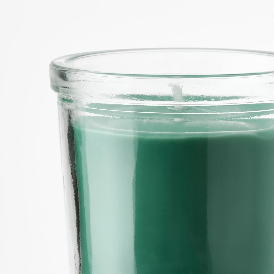 Ароматическая свеча в стакане - IKEA HEDERSAM/ХЕДЕРСАМ ИКЕА, 7х7,5 см, зеленый (изображение №6)