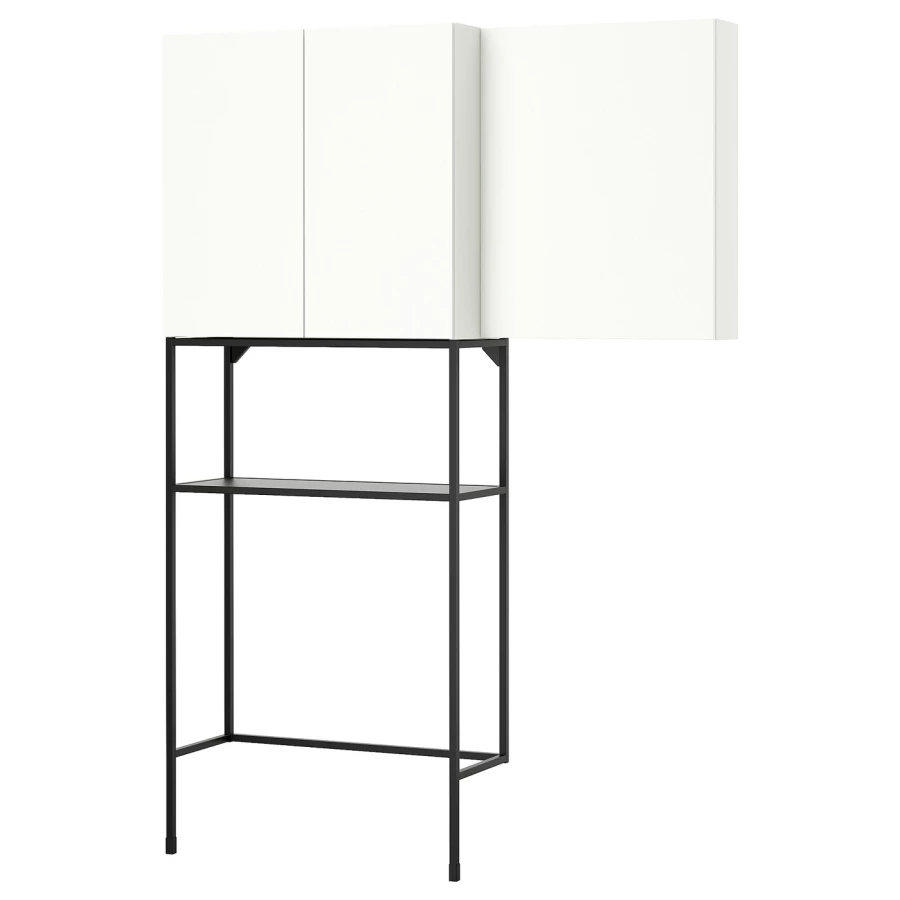 Комбинация - IKEA ENHET/ЭНХЕТ ИКЕА, 204х32х140 см, белый (изображение №1)