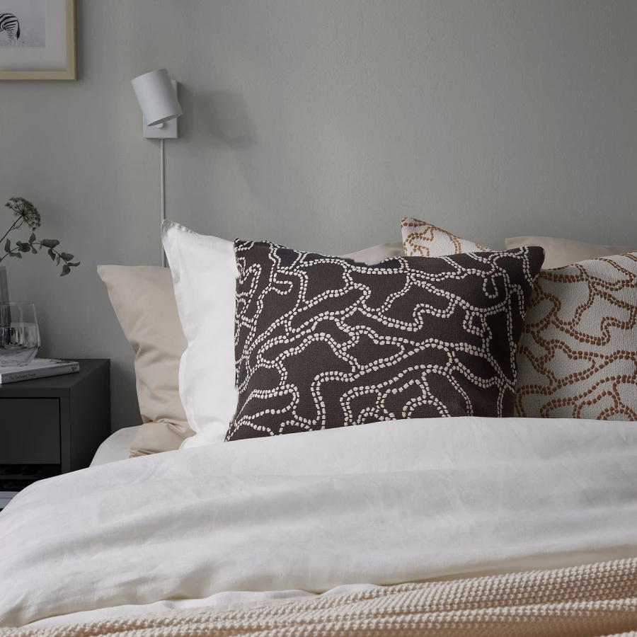 Чехол на подушку - GULDFLY IKEA/ ГОЛДФЛУ ИКЕА, 50х50 см,  светлый (изображение №4)