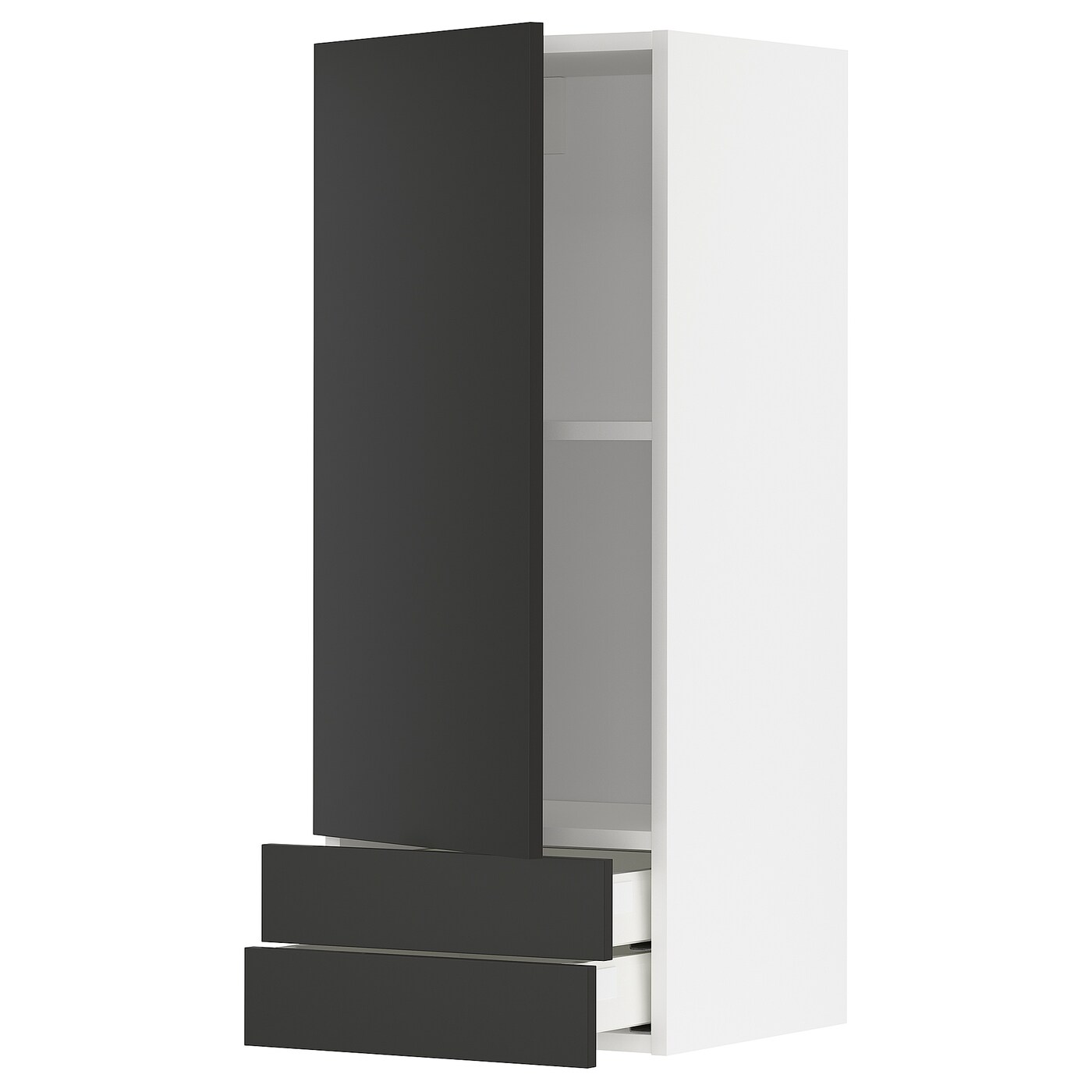 Навесной шкаф с полкой - METOD/MAXIMERA  IKEA/ МЕТОД /МАКСИМЕРА ИКЕА, 100х40 см, белый/черный
