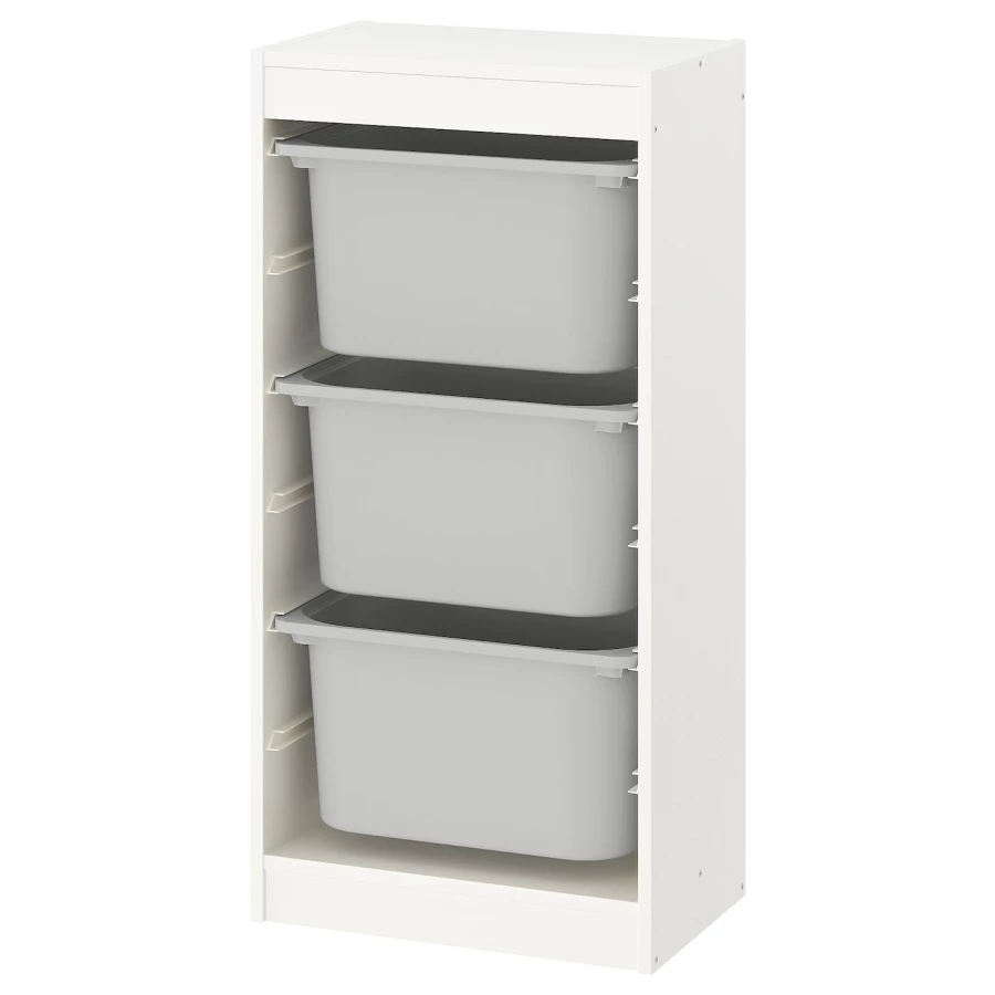 Стеллаж - IKEA TROFAST, 46х30х94 см, белый/серый, ТРУФАСТ ИКЕА (изображение №1)