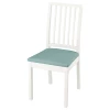 Деревянный стул с мягкой обивкой - EKEDALEN IKEA/ ЭКЕДАЛЕН ИКЕА, 95х45х51 см, белый/голубой