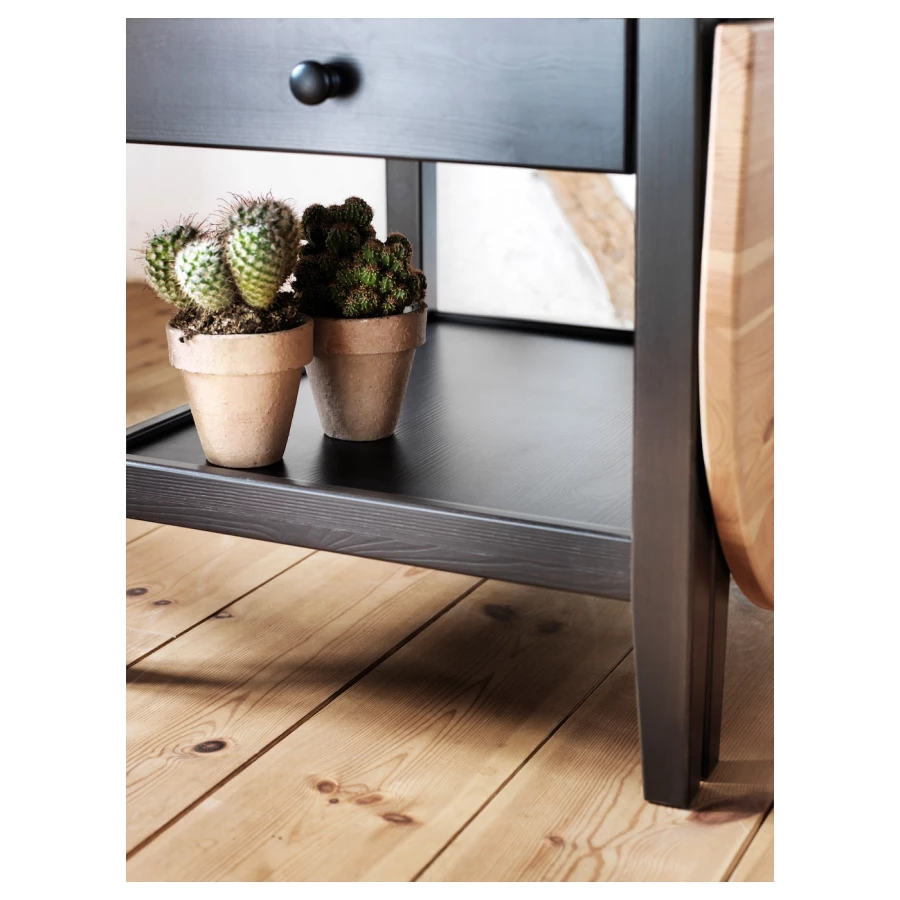 Журнальный стол - IKEA ARKELSTORP/ИКЕА АРКЕЛЬСТОРП, 65x140x52 см, черный/светло-коричневый (изображение №4)