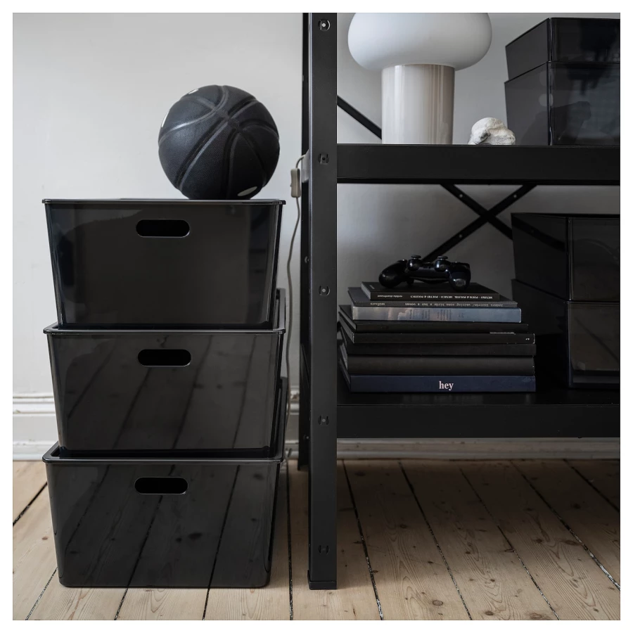 Контейнер - KUGGIS IKEA/ КУГГИС ИКЕА, 37х21 см, черный (изображение №3)