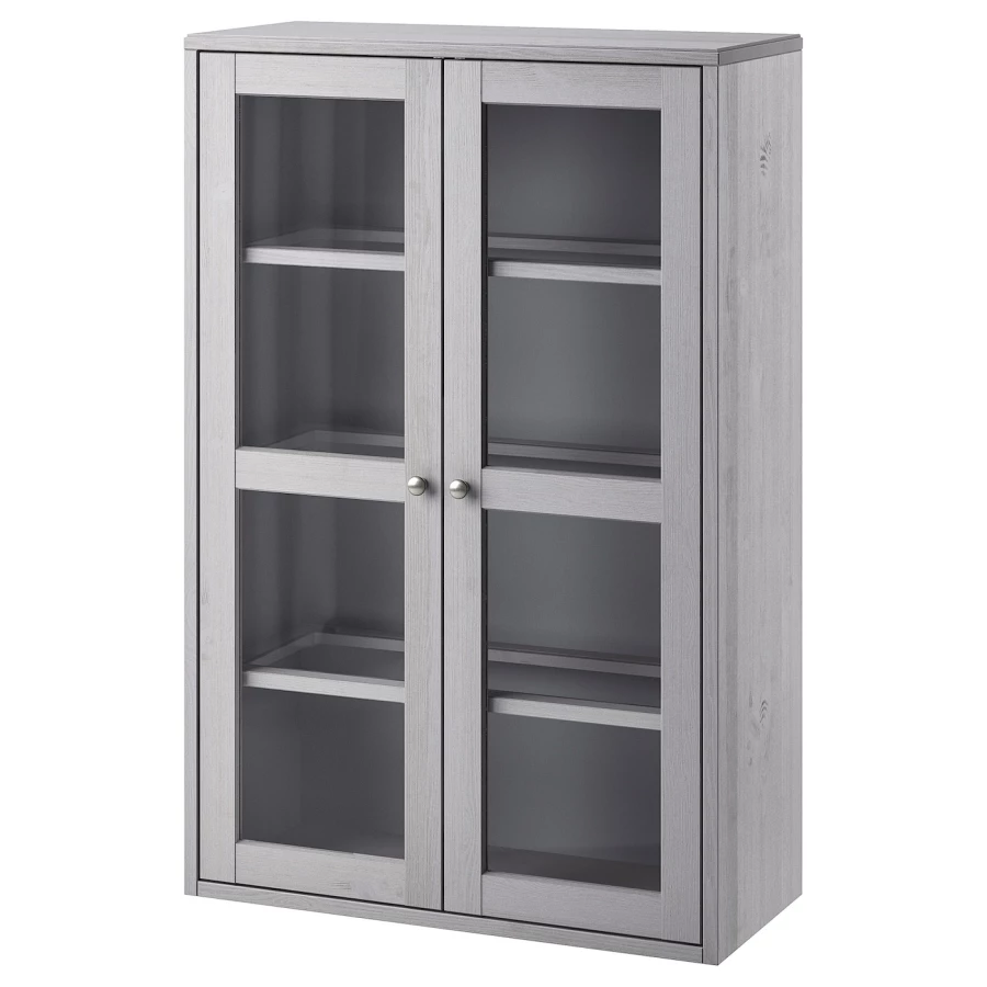 Шкаф - HAVSTA IKEA/ ХАВСТА ИКЕА, 81x123x35 см, серый (изображение №3)