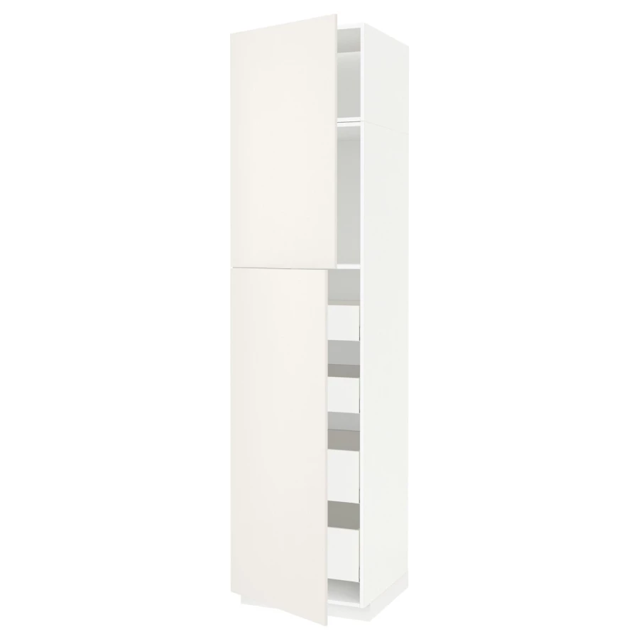 Высокий шкаф - IKEA METOD/MAXIMERA/МЕТОД/МАКСИМЕРА ИКЕА, 60х60х240 см, белый (изображение №1)
