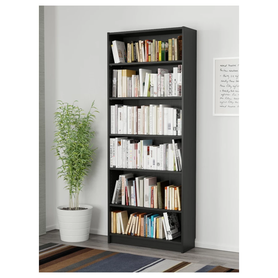 Открытый книжный шкаф - IKEA BESTÅ/BESTA, 28x80x202 см, чёрный, БЕСТО ИКЕА (изображение №4)