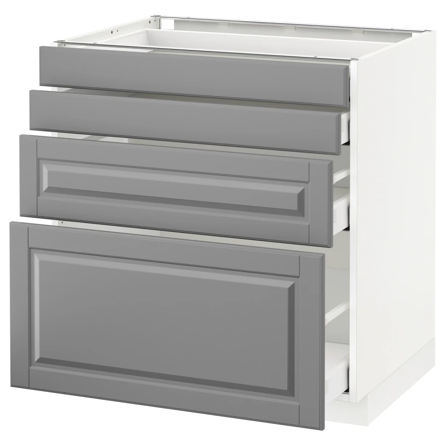 Напольный кухонный шкаф  - IKEA METOD MAXIMERA, 88x62x80см, белый/серый, МЕТОД МАКСИМЕРА ИКЕА (изображение №1)