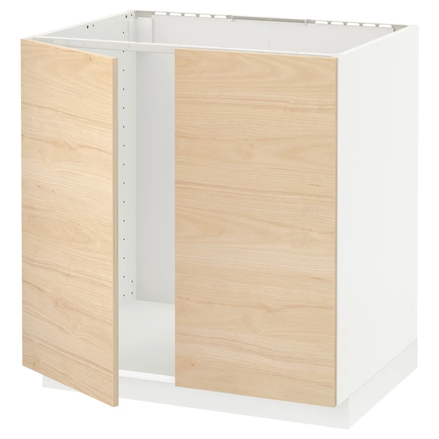 Шкаф под раковину/2 дверцы - METOD IKEA/ МЕТОД ИКЕА, 88х80  см,  белый/бежевый (изображение №1)
