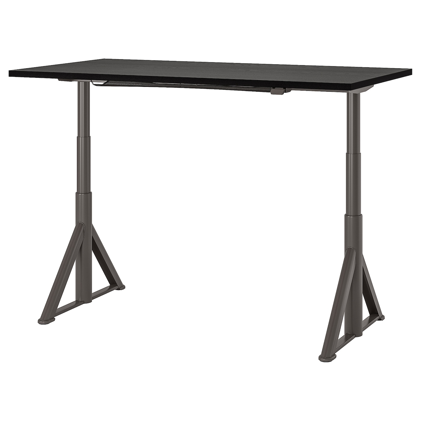 Письменный стол - IKEA IDÅSEN/IDASEN, 160х80х63-127 см, черный/темно-серый, ИДОСЕН ИКЕА