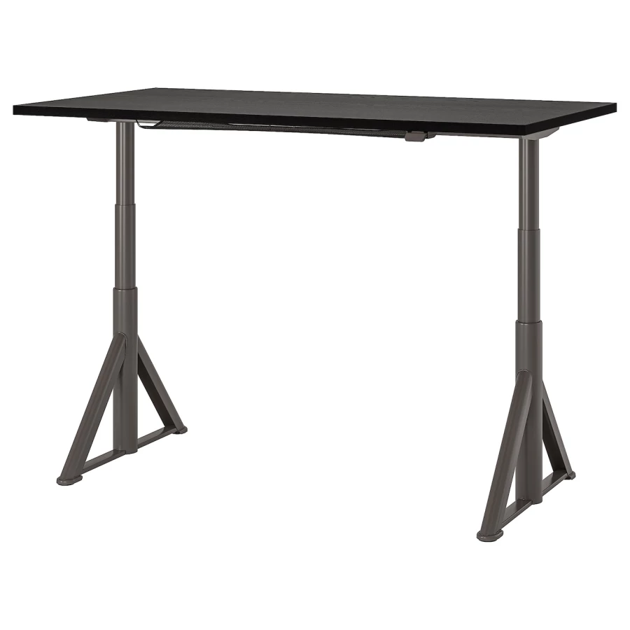 Письменный стол - IKEA IDÅSEN/IDASEN, 160х80х63-127 см, черный/темно-серый, ИДОСЕН ИКЕА (изображение №1)